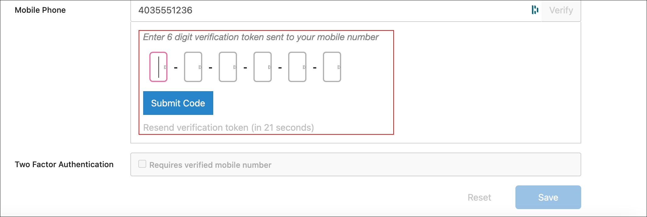 Unreadable text in textbox on the 2FA login page on mobile